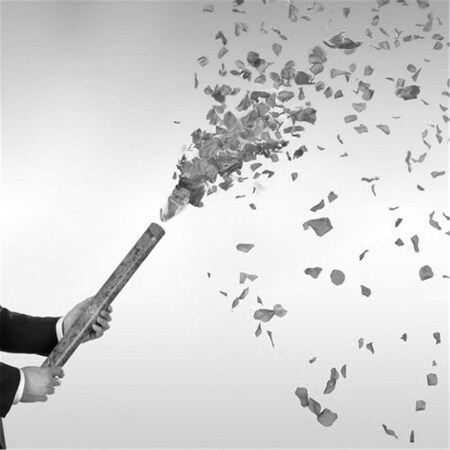 Surprise White Rose Petals Confetti Cannon - 24 in. SU2800554